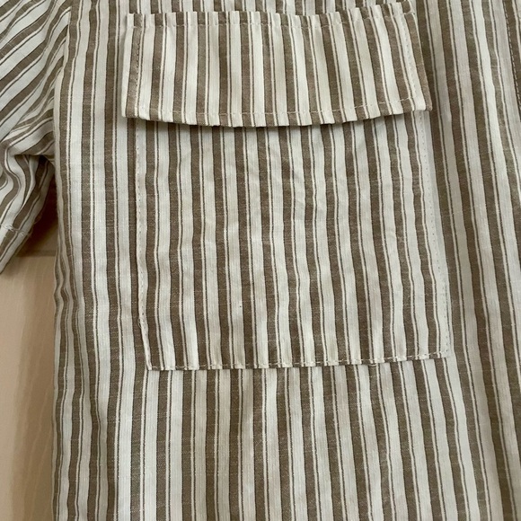 Dizzy Taupe and White Casual Button Down Shirt - Picture 3 of 3